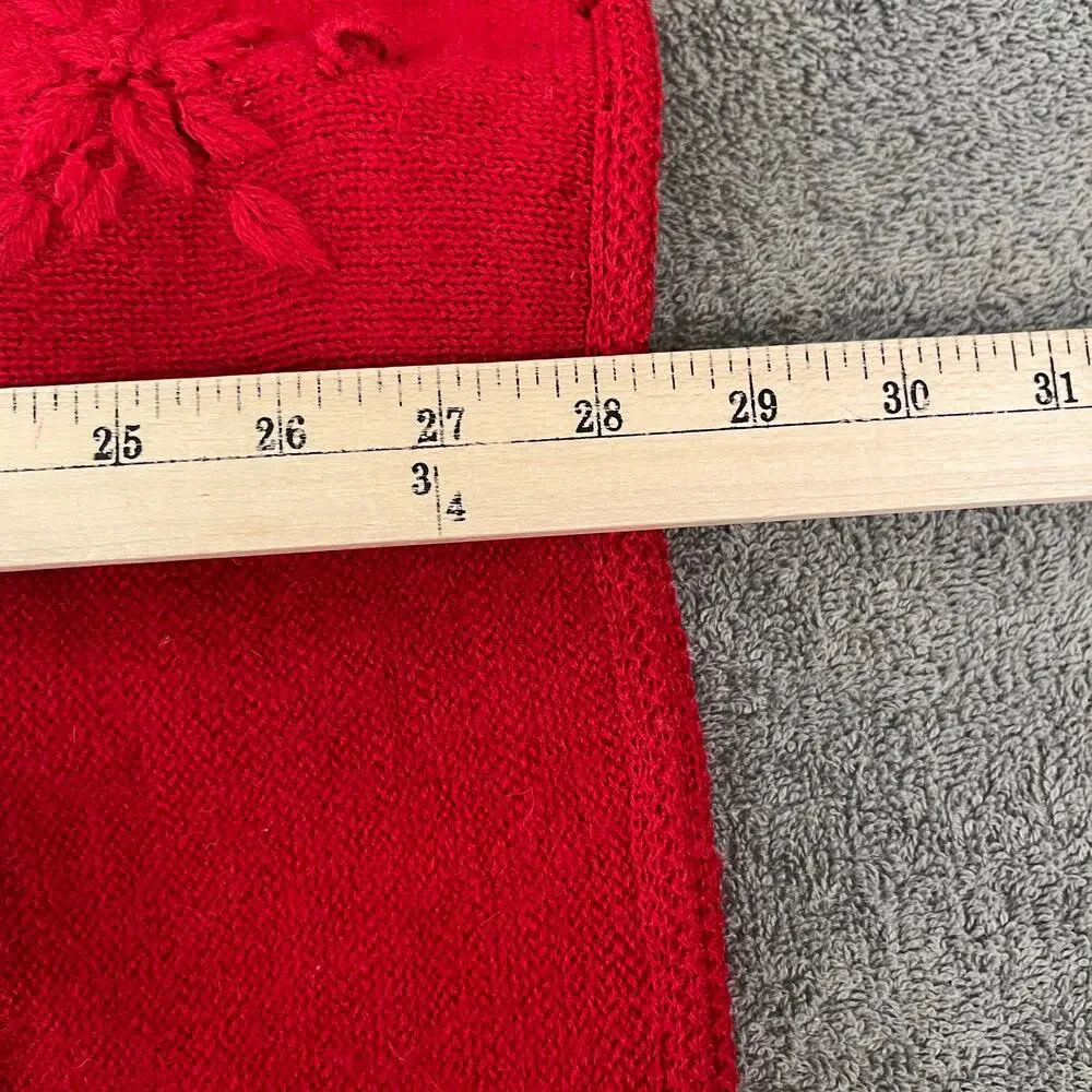 Koret Cardigan Sweater Womens Size 1X Red Knit Wool Button Front Artsy Old Money